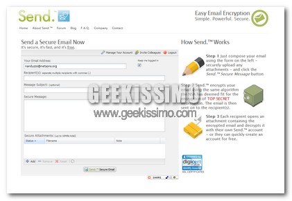 Send: inviare email criptate direttamente dal browser!