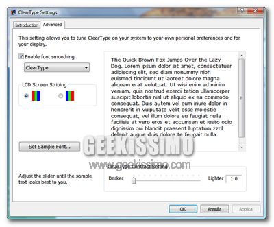 Windows Vista/XP: come migliorare il livello di leggibilità dei caratteri
