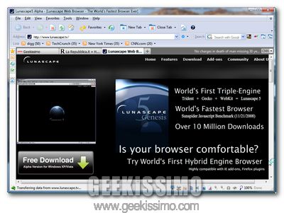 Lunascape: Firefox, Chrome, ed Internet Explorer in un solo browser!