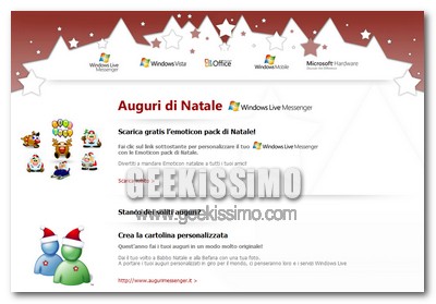 MSN: emoticon, cartoline animate e video per Natale