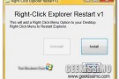 Right Click Explorer Restart, riavviare Windows Explorer dal menu contestuale di Seven