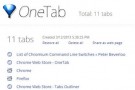 OneTab, salvare le schede aperte per il successivo avvio di Chrome