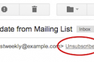Gmail, per cancellarsi dalle mailing list basta un click