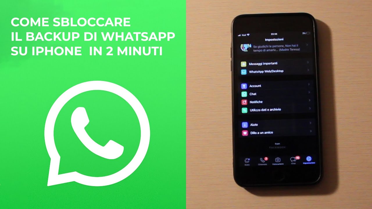 backup di WhatsApp su iPhone
